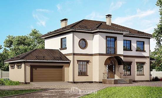290-004-Л Проект двухэтажного дома и гаражом, красивый загородный дом из кирпича Ясногорск | Проекты домов от House Expert