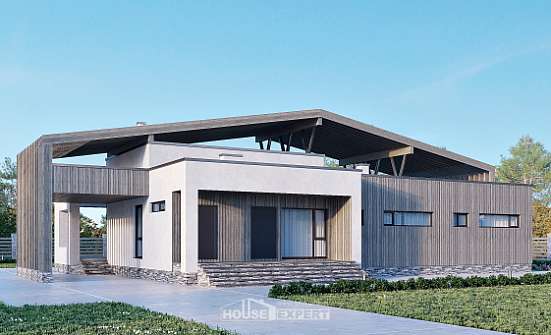 170-011-Л Проект одноэтажного дома, бюджетный коттедж из кирпича Ясногорск | Проекты домов от House Expert