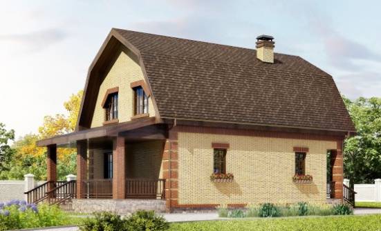 130-005-Л Проект двухэтажного дома мансардой, простой дом из арболита Алексин | Проекты домов от House Expert