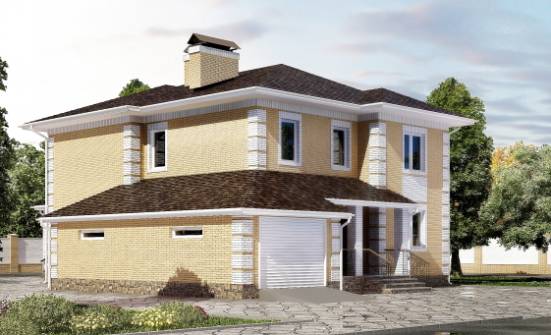 220-006-Л Проект двухэтажного дома и гаражом, простой загородный дом из арболита Богородицк | Проекты домов от House Expert