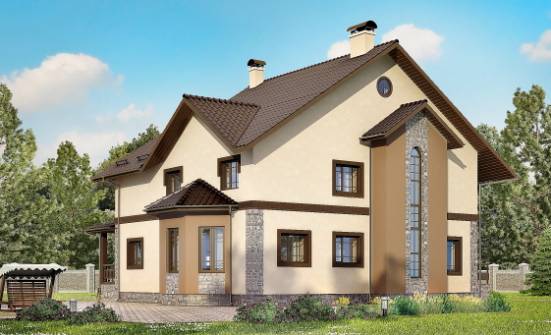 265-003-Л Проект двухэтажного дома, уютный домик из блока Узловая | Проекты домов от House Expert