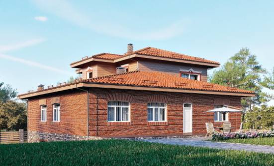 380-002-Л Проект трехэтажного дома и гаражом, классический дом из кирпича Узловая | Проекты домов от House Expert
