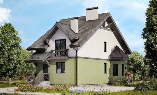 120-003-П Проект двухэтажного дома с мансардным этажом, современный загородный дом из бризолита Кимовск | Проекты домов от House Expert