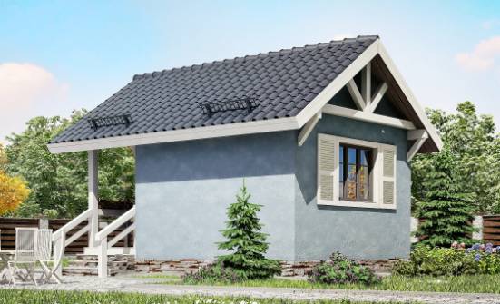 020-001-П Проект одноэтажного дома, экономичный коттедж из бревен Богородицк | Проекты домов от House Expert