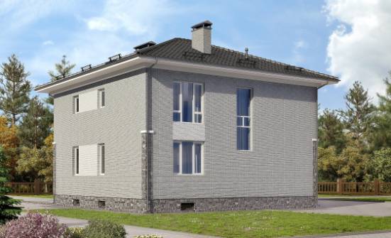 275-004-П Проект трехэтажного дома и гаражом, современный загородный дом из кирпича Алексин | Проекты домов от House Expert