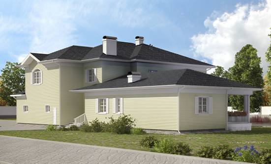 410-002-Л Проект двухэтажного дома, гараж, большой домик из твинблока Новомосковск | Проекты домов от House Expert
