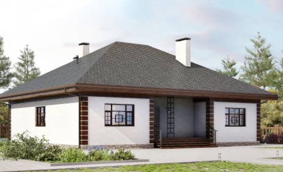 135-003-П Проект одноэтажного дома, классический домик из газобетона Кимовск | Проекты одноэтажных домов от House Expert