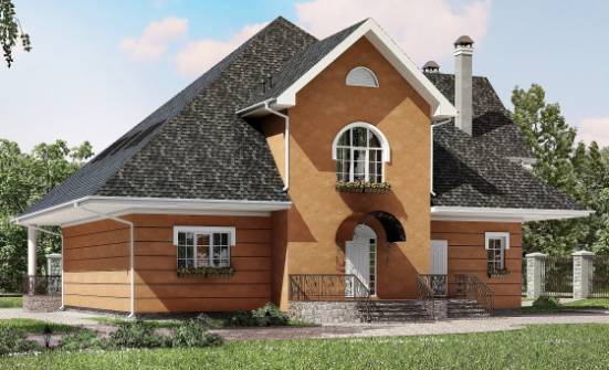 310-001-П Проект двухэтажного дома с мансардным этажом, просторный загородный дом из газосиликатных блоков Ясногорск | Проекты домов от House Expert