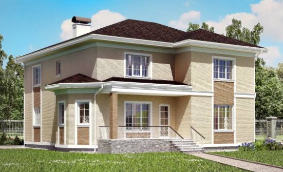 335-001-Л Проект двухэтажного дома и гаражом, уютный коттедж из кирпича Венёв | Проекты домов от House Expert