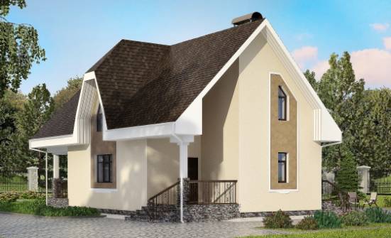 125-001-Л Проект двухэтажного дома с мансардой, бюджетный коттедж из поризованных блоков Венёв | Проекты домов от House Expert