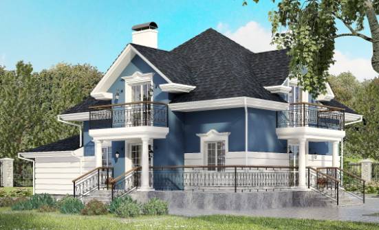 180-002-П Проект двухэтажного дома мансардой, гараж, средний домик из кирпича Богородицк | Проекты домов от House Expert