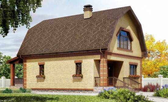 130-005-Л Проект двухэтажного дома мансардой, простой дом из арболита Алексин | Проекты домов от House Expert
