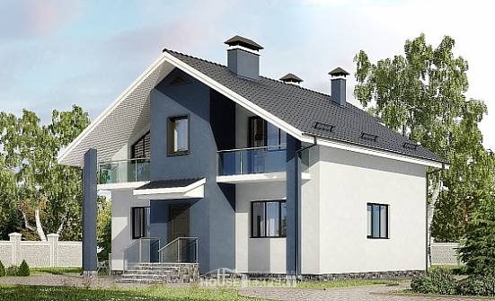150-005-П Проект двухэтажного дома с мансардой, красивый домик из газобетона Узловая | Проекты домов от House Expert