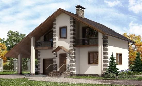 150-003-Л Проект двухэтажного дома мансардный этаж, гараж, доступный загородный дом из дерева Алексин | Проекты домов от House Expert