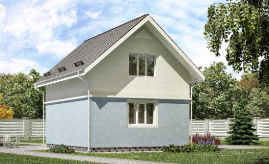 095-002-П Проект двухэтажного дома с мансардным этажом, бюджетный коттедж из газосиликатных блоков Кимовск | Проекты домов от House Expert