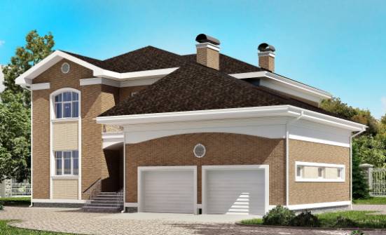 335-002-П Проект двухэтажного дома, гараж, красивый загородный дом из кирпича Кимовск | Проекты домов от House Expert