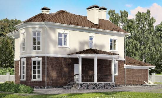 190-002-Л Проект двухэтажного дома, гараж, классический домик из теплоблока Богородицк | Проекты домов от House Expert