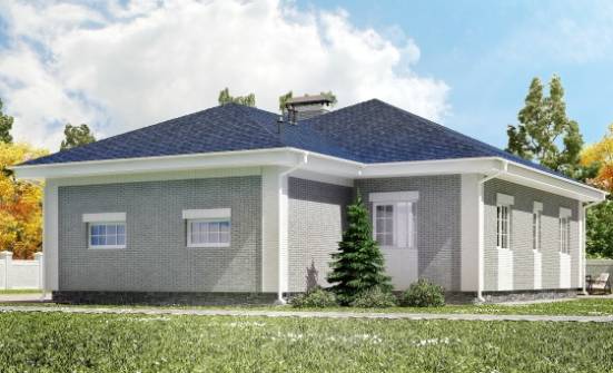 130-002-П Проект одноэтажного дома, гараж, доступный дом из блока Узловая | Проекты домов от House Expert