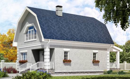 130-005-П Проект двухэтажного дома с мансардой, бюджетный загородный дом из твинблока Алексин | Проекты домов от House Expert