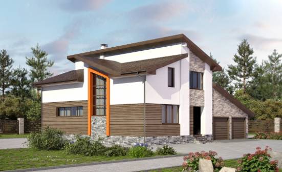 240-004-П Проект двухэтажного дома мансардой и гаражом, уютный загородный дом из арболита Узловая | Проекты домов от House Expert