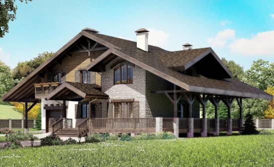 270-001-Л Проект двухэтажного дома мансардой и гаражом, красивый загородный дом из кирпича Кимовск | Проекты домов от House Expert