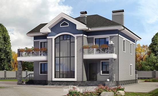200-006-Л Проект двухэтажного дома, просторный коттедж из кирпича Кимовск | Проекты домов от House Expert