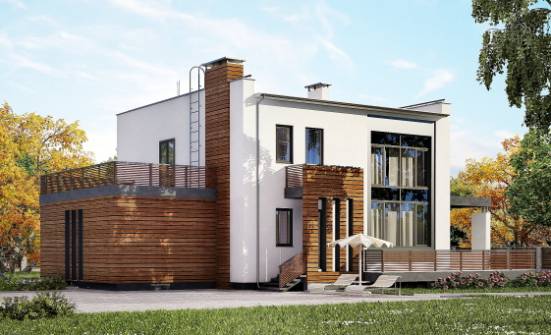 220-003-П Проект двухэтажного дома, гараж, просторный загородный дом из газосиликатных блоков Новомосковск | Проекты домов от House Expert