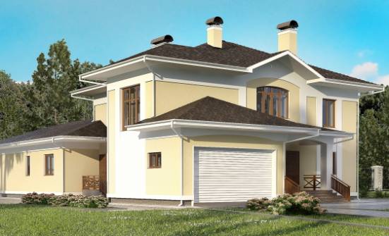 375-002-Л Проект двухэтажного дома и гаражом, большой загородный дом из кирпича Алексин | Проекты домов от House Expert