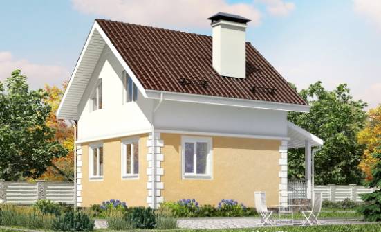 070-002-П Проект двухэтажного дома мансардный этаж, маленький дом из теплоблока Кимовск | Проекты домов от House Expert