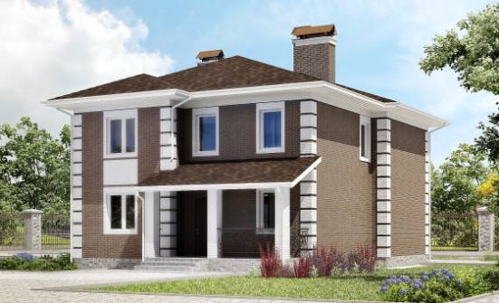 185-002-П Проект двухэтажного дома, современный дом из блока Алексин | Проекты домов от House Expert