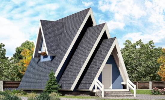 100-002-П Проект двухэтажного дома мансардой, доступный коттедж из дерева Ефремов | Проекты домов от House Expert