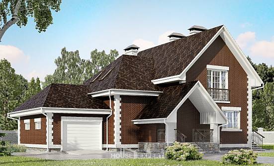 190-003-Л Проект двухэтажного дома с мансардой, гараж, классический коттедж из газосиликатных блоков Тула | Проекты домов от House Expert