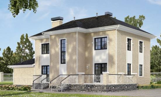 180-006-П Проект двухэтажного дома и гаражом, просторный домик из кирпича Богородицк | Проекты домов от House Expert
