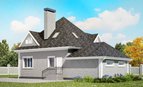 135-001-Л Проект двухэтажного дома мансардой и гаражом, компактный домик из кирпича Богородицк | Проекты домов от House Expert