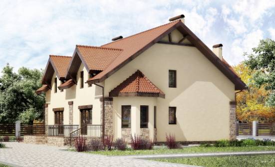 240-001-П Проект двухэтажного дома мансардой, просторный загородный дом из бризолита Кимовск | Проекты домов от House Expert
