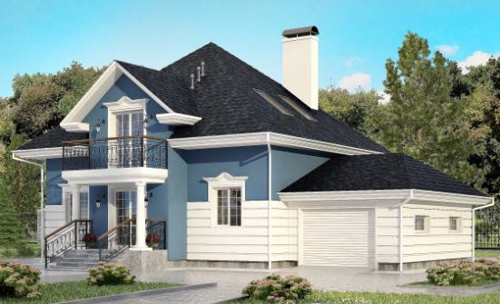 180-002-П Проект двухэтажного дома мансардой, гараж, средний домик из кирпича Богородицк | Проекты домов от House Expert