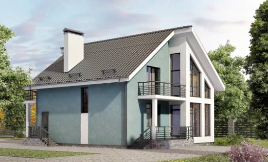 170-006-П Проект двухэтажного дома мансардой, небольшой коттедж из газобетона Кимовск | Проекты домов от House Expert