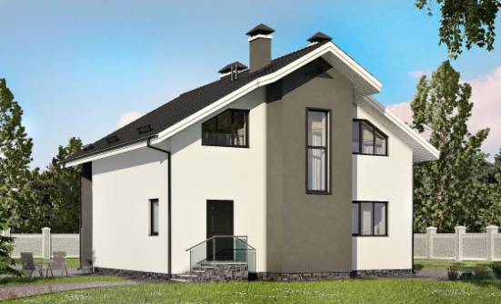 150-005-Л Проект двухэтажного дома мансардный этаж, уютный загородный дом из блока Венёв | Проекты домов от House Expert