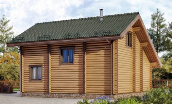 110-005-П Проект двухэтажного дома с мансардой, недорогой загородный дом из бревен Богородицк | Проекты домов от House Expert