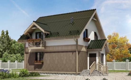 105-001-Л Проект двухэтажного дома с мансардой, бюджетный загородный дом из поризованных блоков Ефремов | Проекты домов от House Expert