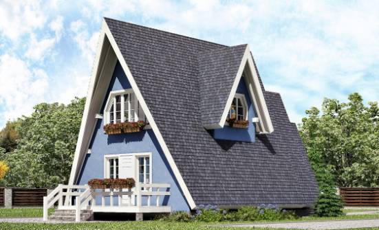 100-002-П Проект двухэтажного дома мансардой, доступный коттедж из дерева Ефремов | Проекты домов от House Expert