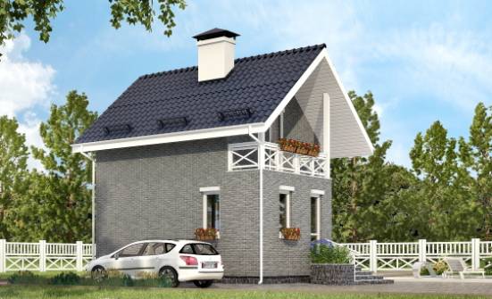 045-001-П Проект двухэтажного дома с мансардой, уютный загородный дом из твинблока Кимовск | Проекты домов от House Expert