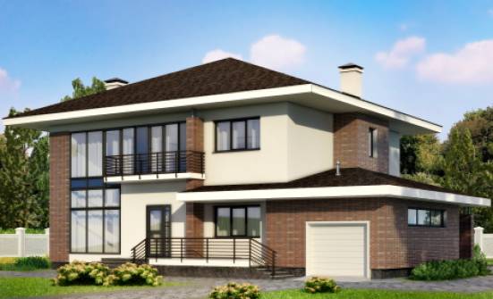 275-002-П Проект двухэтажного дома, гараж, просторный загородный дом из кирпича Алексин | Проекты домов от House Expert