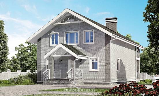 150-007-П Проект двухэтажного дома с мансардным этажом, компактный коттедж из твинблока Богородицк | Проекты домов от House Expert