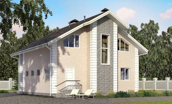 150-002-П Проект двухэтажного дома с мансардой, гараж, уютный коттедж из теплоблока Ясногорск | Проекты домов от House Expert