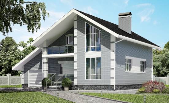 190-006-Л Проект двухэтажного дома мансардой и гаражом, средний загородный дом из теплоблока Ефремов | Проекты домов от House Expert