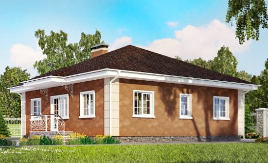 100-001-Л Проект одноэтажного дома, экономичный домик из керамзитобетонных блоков Богородицк | Проекты одноэтажных домов от House Expert