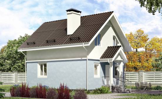 095-002-П Проект двухэтажного дома с мансардным этажом, бюджетный коттедж из газосиликатных блоков Кимовск | Проекты домов от House Expert