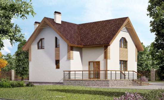 150-009-П  Проект двухэтажного дома мансардный этаж, уютный дом из теплоблока Богородицк | Проекты домов от House Expert