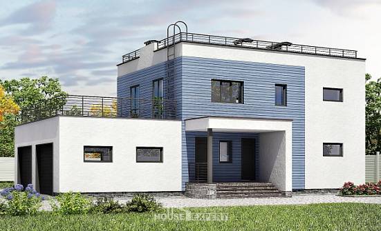 180-012-Л Проект двухэтажного дома и гаражом, просторный дом из кирпича Тула | Проекты домов от House Expert